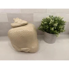 VTG Sears Ceramic Cream Strawberry Cookie Jar USA