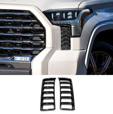 2pcs Black Abs Headlight Intake Grille Frame Cover Trim Toyota Tundra 2022-2025 2pcs Black Abs Headlight Intake Grille Frame Cover Trim Toyota Tundra 2022-2025