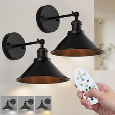 Set of 2 Battery Operated Wall Sconces W/Remote Control Wireless Wall Light 2026
