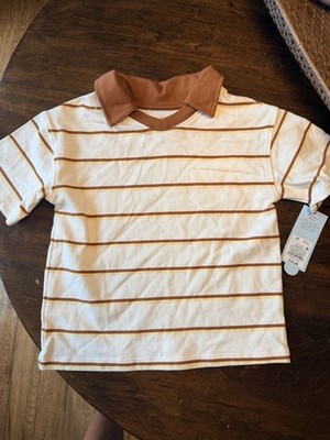   Cat & Jack Striped Collared Tee   Size 3T   NWT  