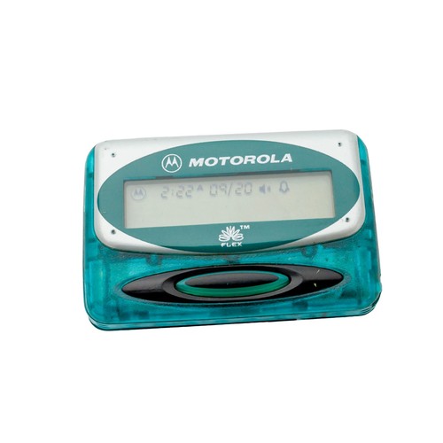Motorola Flex Pager Beeper Teal Translucent Clear Aqua PageMart Tested