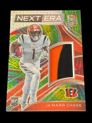 Panini 2021 Spectra Next Era Ja'Marr Chase Meta Prizm RC Patch NE-JC 02/25