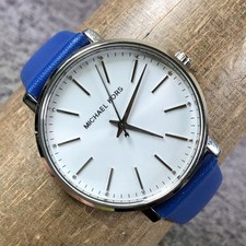 Michael Kors Pyper Women MK-2845 Dress Blue Leather Quartz 38mm Watch 7 1/4"