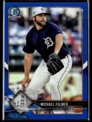 2018 Bowman Chrome Blue Refractor Michael Fulmer /150 Detroit Tigers #4
