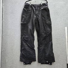 Roxy Women Snow Pants L Black Utility 5000 Snowboard Ski Zipper Button