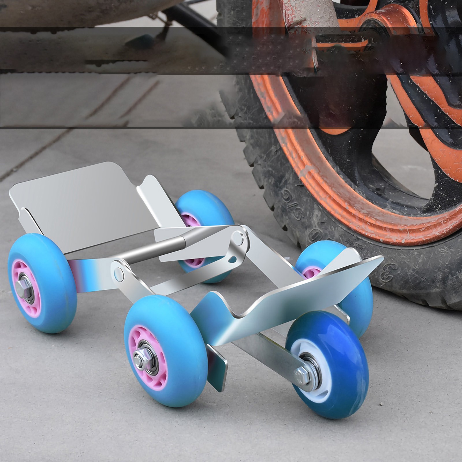 Flat Tire Booster Trolly Emergency Tire Roller Move Tool With 5 Wheels For Heavy