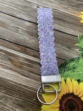 Faux Leather Purple Wristlet Key Fob/bag Clip/wrist Lanyard