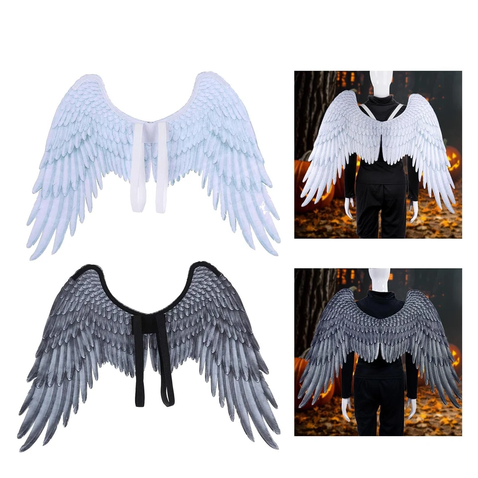 Ailes d'ange en plumes pour adulte, accessoire de costume pour fête - Photo 1/1