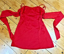 LIGHT BEFORE DARK WOMENS RED OFF SHOULDER SHORT PARTY DRESS UK SIZE 6 BEAUTIFUL
