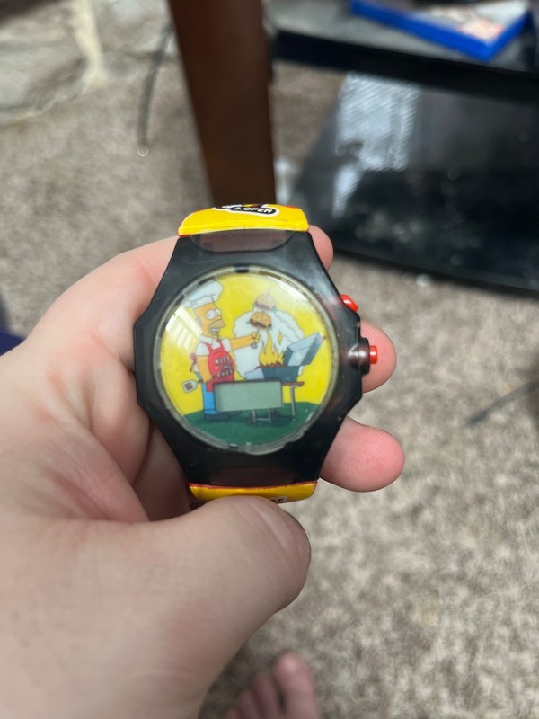 The Simpsons Burger King Exercise Curl #428 Talking Toy Wristwatch - KIDS SIZE