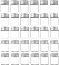 30 Pack 15ml/0.5Oz Clear Glass Jars with Aluminum Screw Lids Small Refillable