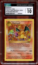 CGC 10 GEM MINT Charizard 4/102 DISCO HOLO Base Set TEST PRINT Pokemon Card