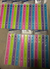 7x BAZIC 12 Inches (30cm) Jeweltones Color 7pk Of Rulers - Beveled edges - NEW