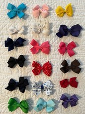 Alligator Hair Clip Grosgrain Ribbon Bows Assorted Lot of 18
