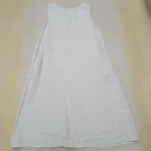 nest Robe 100% Linen Sleeveless Dress Natural Ivory A-Line Japan M
