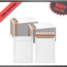 White Rigid Mailers 9x12 Inch Self Seal Document Shipping Envelopes Pack of 50