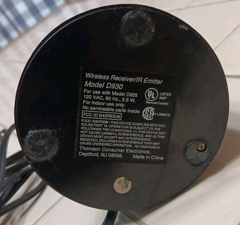 RCA IR Sensor Wireless Receiver Emitter Model D930 NOT TESTED - Image 4 of 4