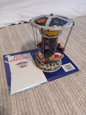 VINTAGE Space Rocket Spinning Carousel Tin Toy Collector Series WORKS GREAT,