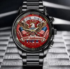 1776 2026 USA 250th Anniversary Watch Patriotic Eagle American Pride Gift