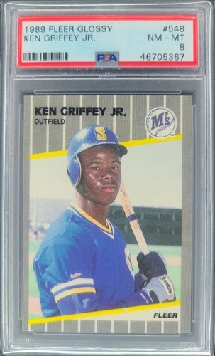 1989 Fleer Glossy Ken Griffey Jr. PSA 8 NM-MT #548 rookie card rc Mariners HOF
