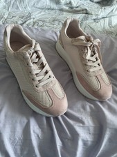 Michael Kors Women's Athletic Sneakers Lace Up MK Logo Beige Pink 6.5M