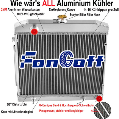 2-Reihig Kühler Für 1968-1973 Mercedes Benz S-Class 280SE 280SEL/300SEL 2.8L