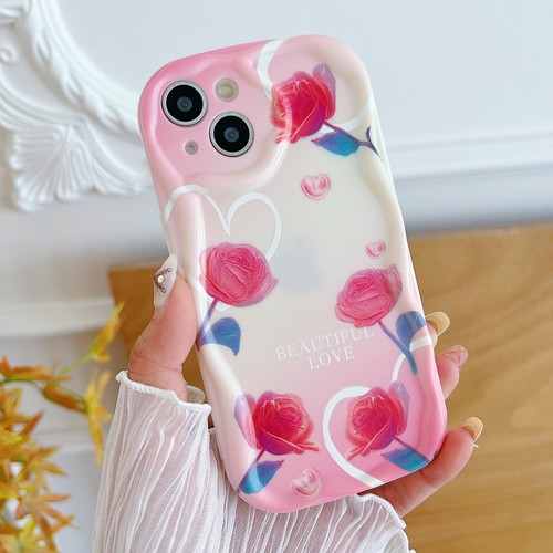 Für OPPO VIVO heiße niedliche 3D cremefarbene Kante Silikonhülle Abdeckungen Rückseite Rose Blume Schale - Bild 13 von 26