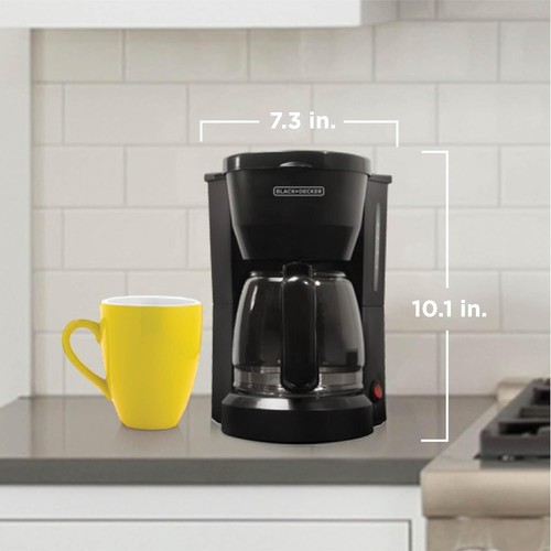 Black Decker 5-Cup Coffee Maker Space Saving Compact Design DCM600B - Picture 3 of 3