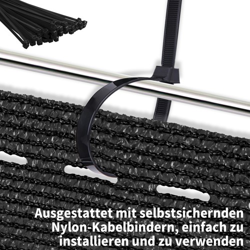 HDPE Zaunblende Tennisblende Sichtschutz Zaun Netz Schattier Gewebe Windschutz - Bild 6 von 18
