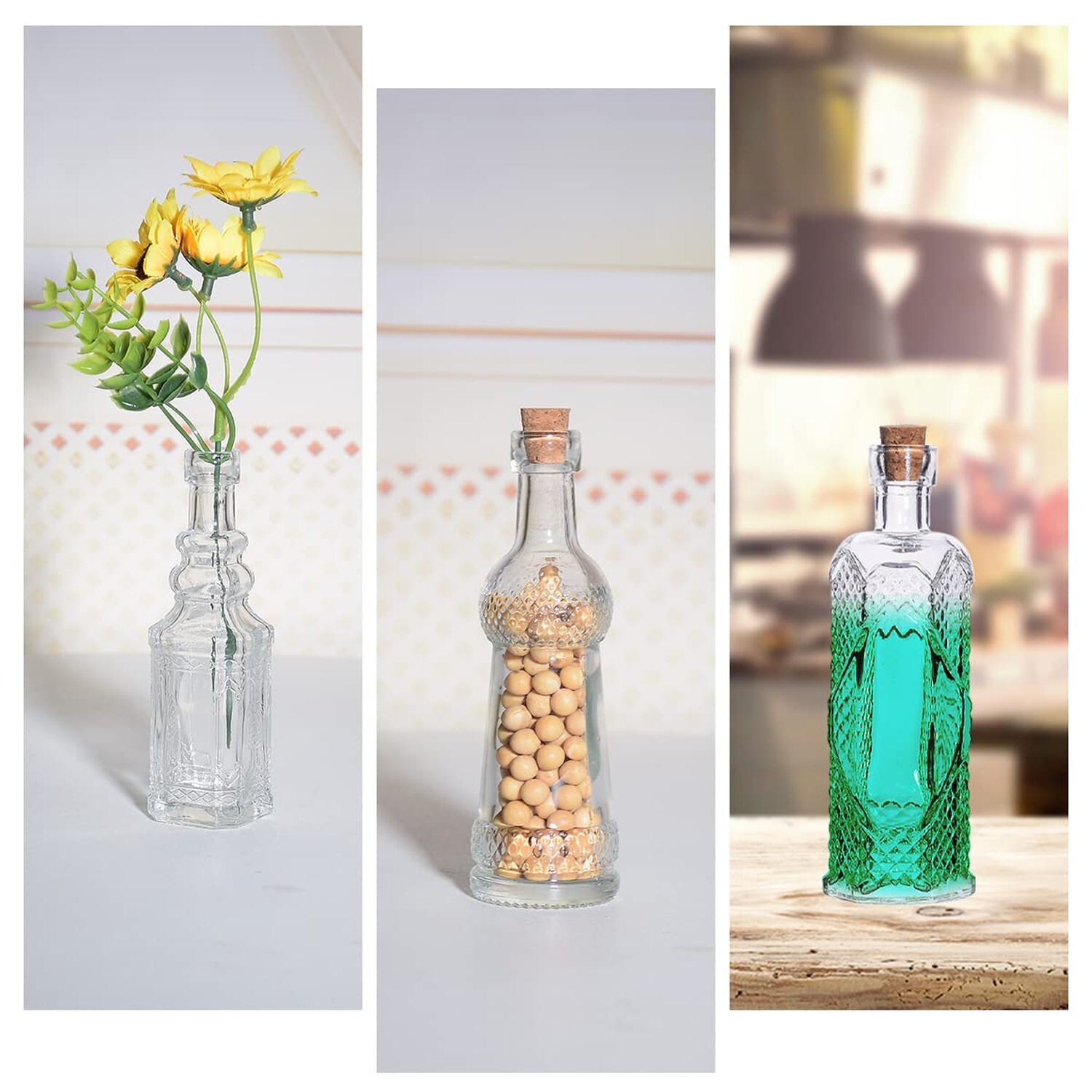 eleganttime Potion Bottles with Cork,12 Pack Small Clear Vintage Decorative B...