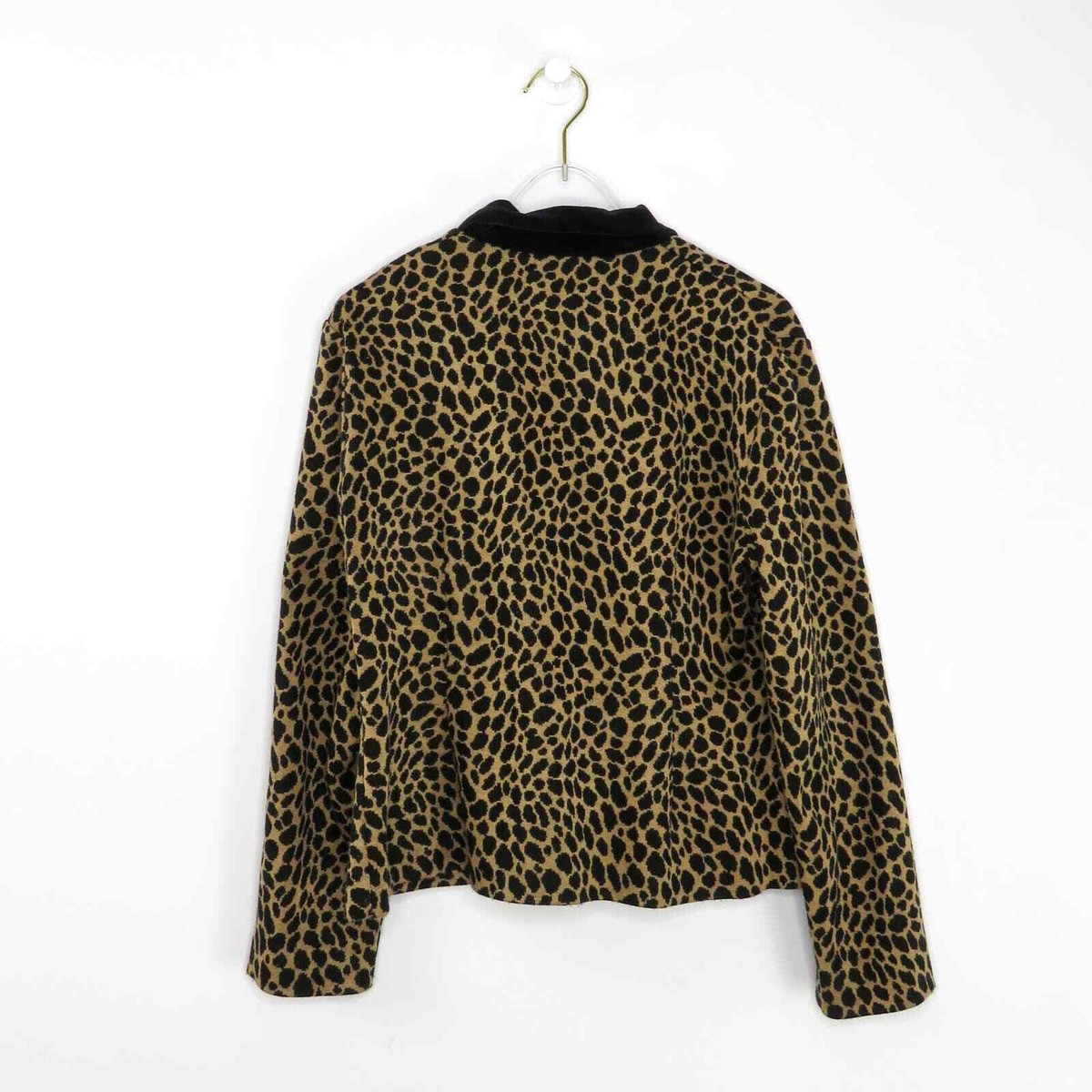 90s Vintage Leopard Print Blazer Jacket Retro Medium Leslie Fay