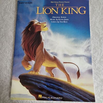 The Lion King Disney Easy Violin Hal Leonard Music Book Elton John Tim Rice