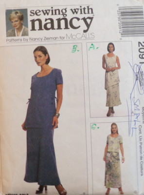 McCall's Sewing Pattern 2091 Nancy Zieman Misses Tops Pull On Skirts Size SM CUT
