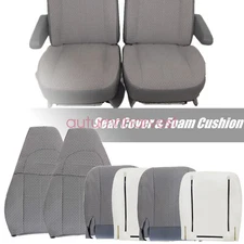 For 2003-2014 Chevy Express & GMC Savana 1500 2500 Front Cloth Seat Cover Gray
