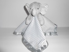 CIRCO TARGET Lovey Security Blanket Elephant Grey White Stripe Plush Baby Toy