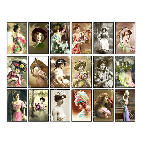 Surtido de pegatinas victorianas para mujer, 3 hojas artesanales hágalo usted mismo, REPRODUCCIONES vintage - Imagen 4 de 4