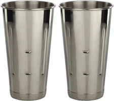 Stainless Steel Malt Milkshake Mixing Cup 2 Pack - Two Ice Cream and Milkshake M