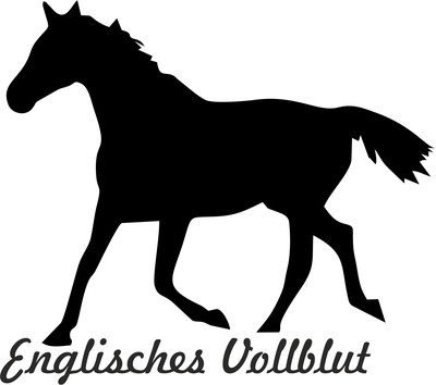 2 x Auto Aufkleber ENGLISCHES VOLLBLUT ''english thoroughbred''  Car Sticker 