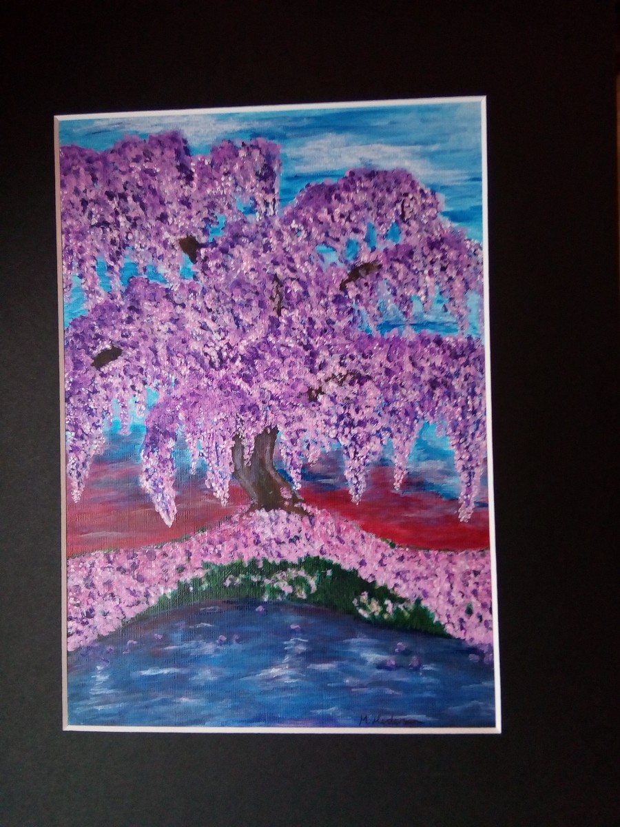 Cherry Blossom Acrylic Painting Amiiba DIY Paint By Numbers Kits,