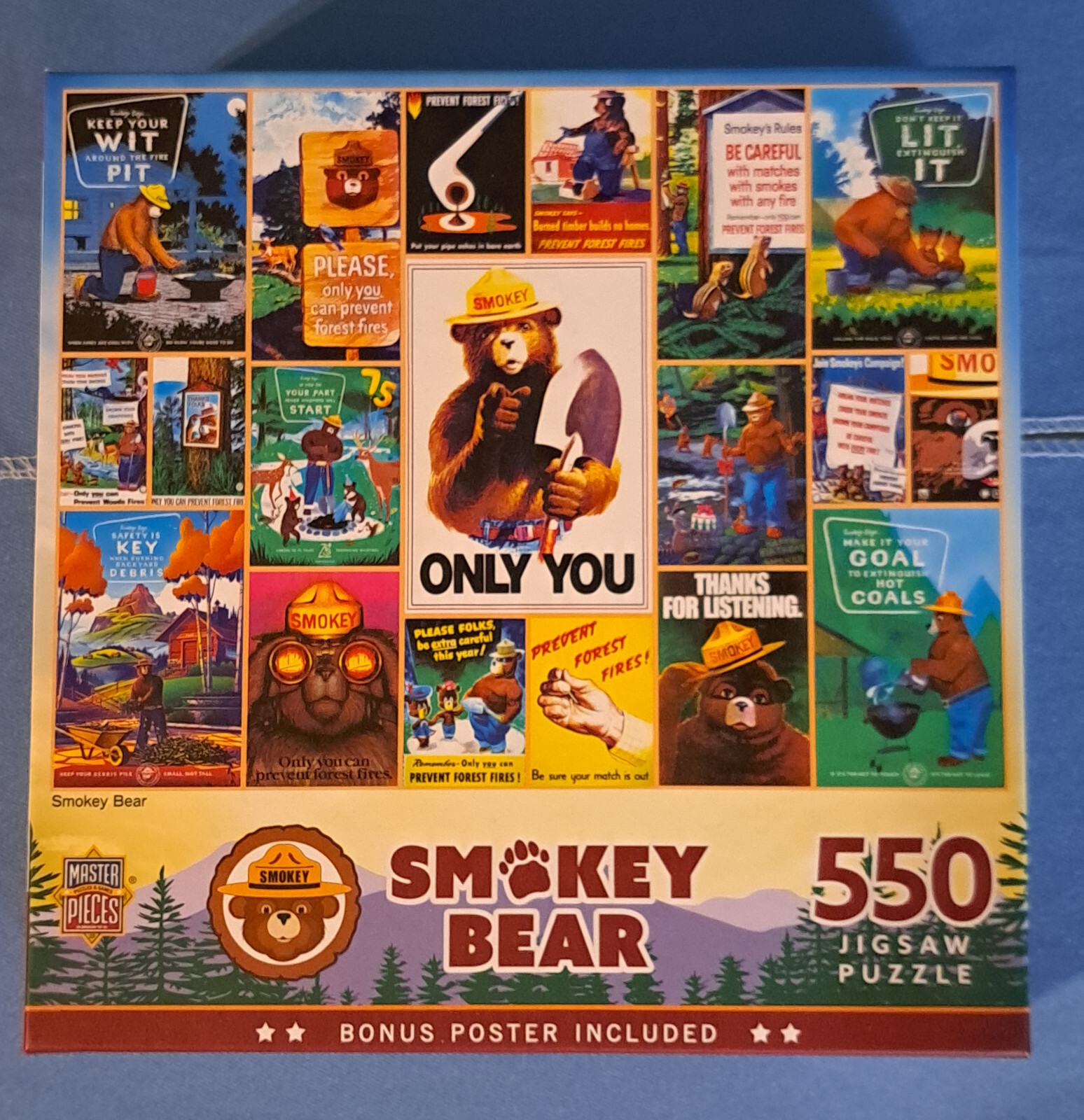 MASTER PIECES - SMOKEY BEAR 550 Piece JIGSAW PUZZLE W/ BONUS POSTER 24