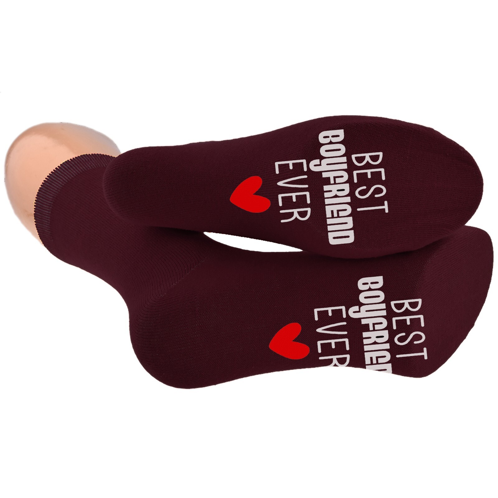 SAOLA Calzini Best Boyfriend Ever Stampa Sole Borgogna UK 5 12