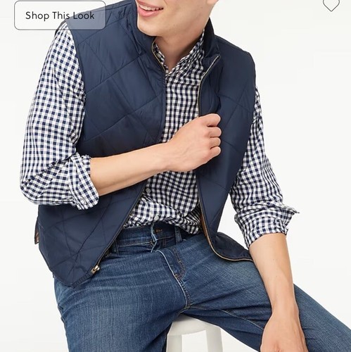 J. Crew Walker Vest Navy Blue Quilted Full Zip Outerwear Men's XL 47752 - Bild 1 von 8