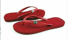 Red Cozy Flip Flops For Women/ Changeable Crystal Ornament Base Choose Size