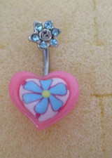 Bauchnabelpiercing  Herz mit Blume