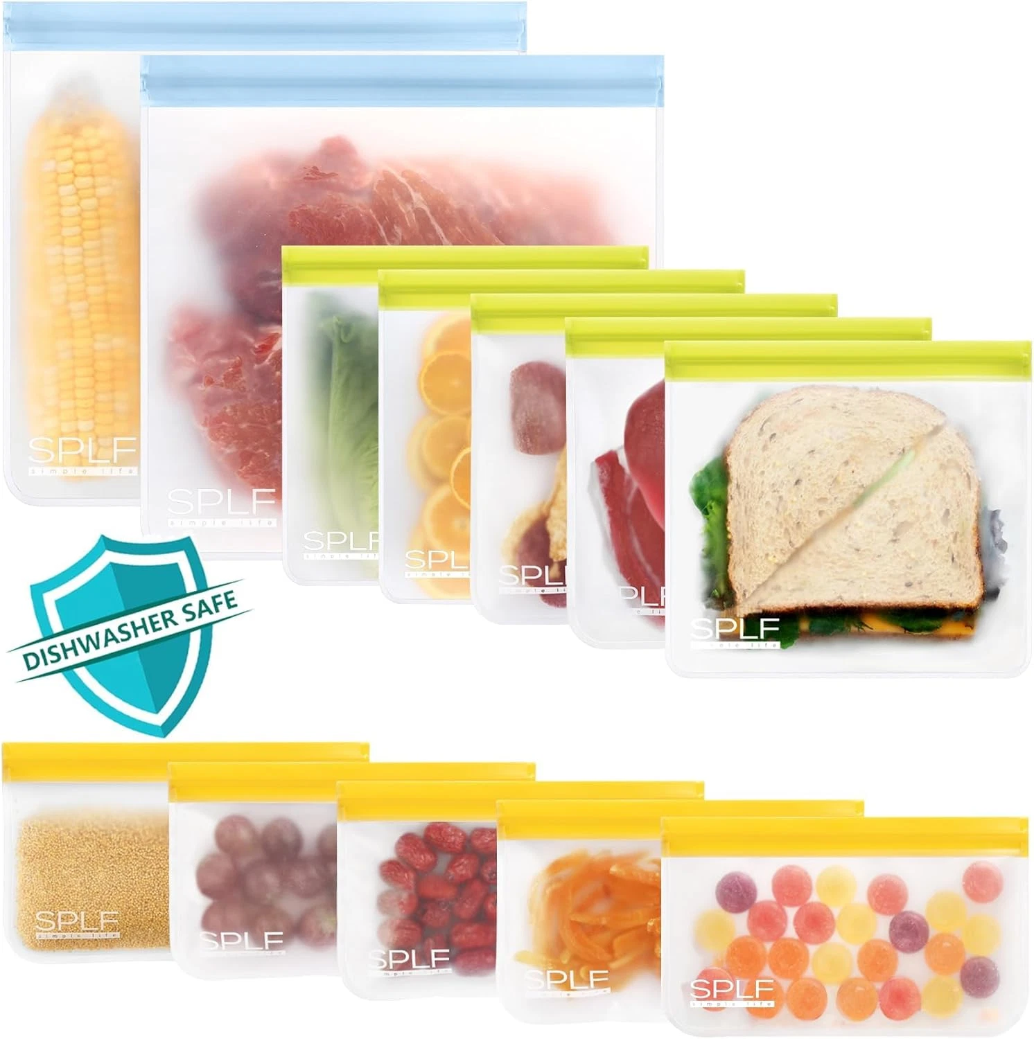 12 Pcs Dishwasher Safe Reusable Bags Silicone, Leakproof Reusable Freezer Bags
Opens in a new window