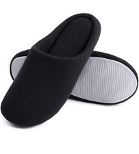 ULTRAIDEAS Men's Cotton Slippers with Memory Foam and Soft Sole-US SIZE 7-8