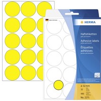 Herma 2271 Markierungspunkte Etiketten Ø 32 Mm Gelb 480 St. Permanent Haftend...