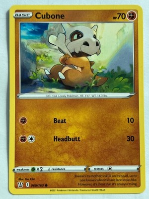 Cubone 069/163 SWSH05: Battle Styles NM Pokemon Fast Ship