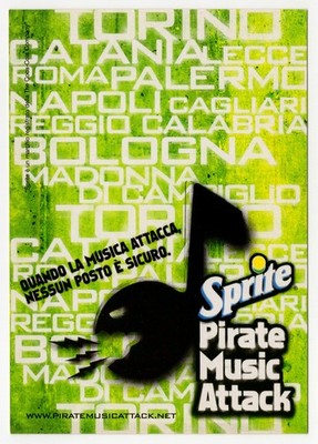 Sprite - Pirate Music Attack - Advertising Postcard 2000s