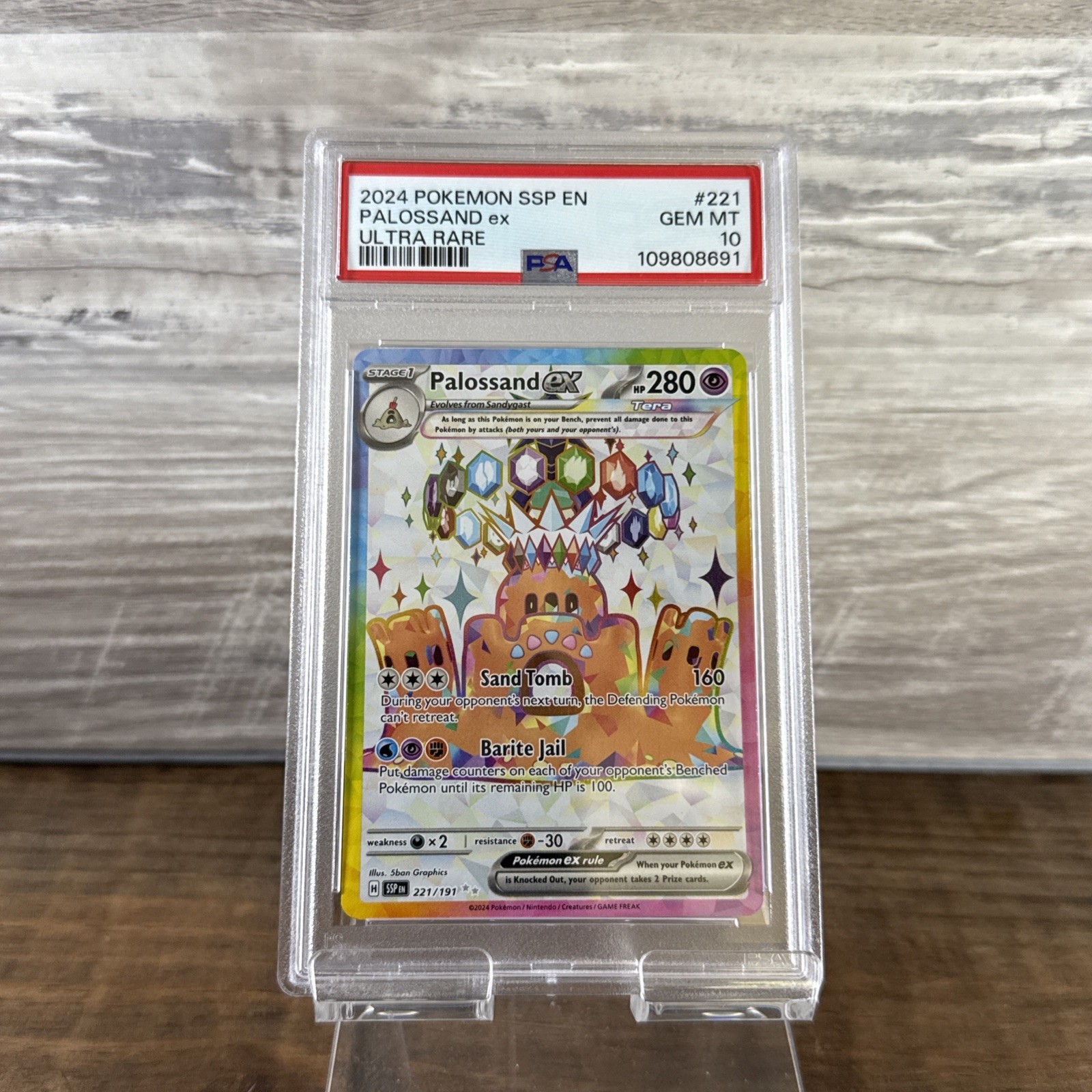 Palossand EX 221/191 SSP EN Surging Sparks English Mint PSA 10